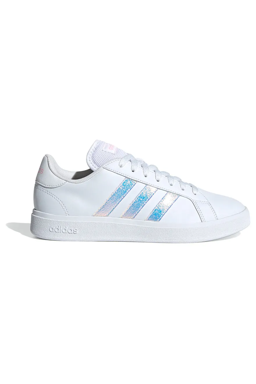 Sneakers bianche con strisce iridescenti in materie sintetiche Adidas Grand Court Base 2.0