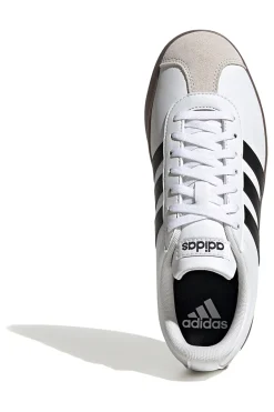 Sneakers bianche con strisce nere e punta in suede Adidas VL Court Base
