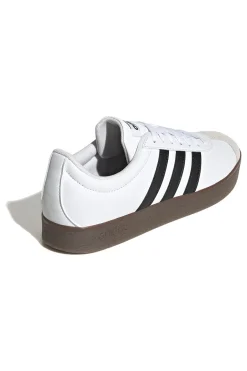 Sneakers bianche con strisce nere e punta in suede Adidas VL Court Base