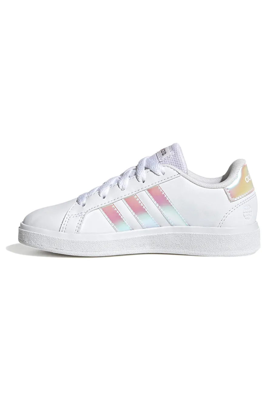 Sneakers bianche con strisce iridescenti Adidas Grand Court 2 K