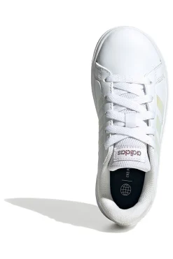 Sneakers bianche con strisce iridescenti Adidas Grand Court 2 K