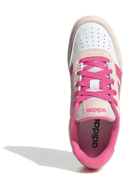 Sneakers bianche con strisce fucsia e suola platform Adidas Breakbase J