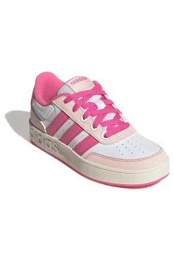 Sneakers bianche con strisce fucsia e suola platform Adidas Breakbase J