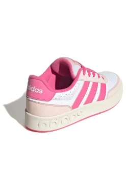 Sneakers bianche con strisce fucsia e suola platform Adidas Breakbase J