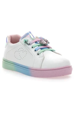 Sneakers Bianche con Suola e Lacci Multicolor GRAZIE GIRL 134353