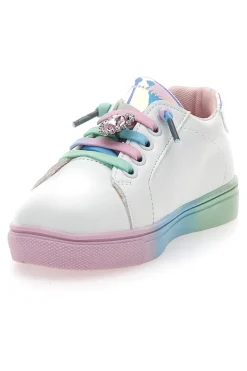 Sneakers Bianche con Suola e Lacci Multicolor GRAZIE GIRL 134353