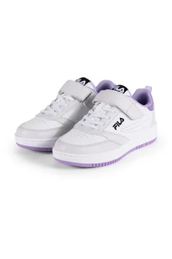 Sneakers Bianche Con Suola Lilla Fila Rega Velcro