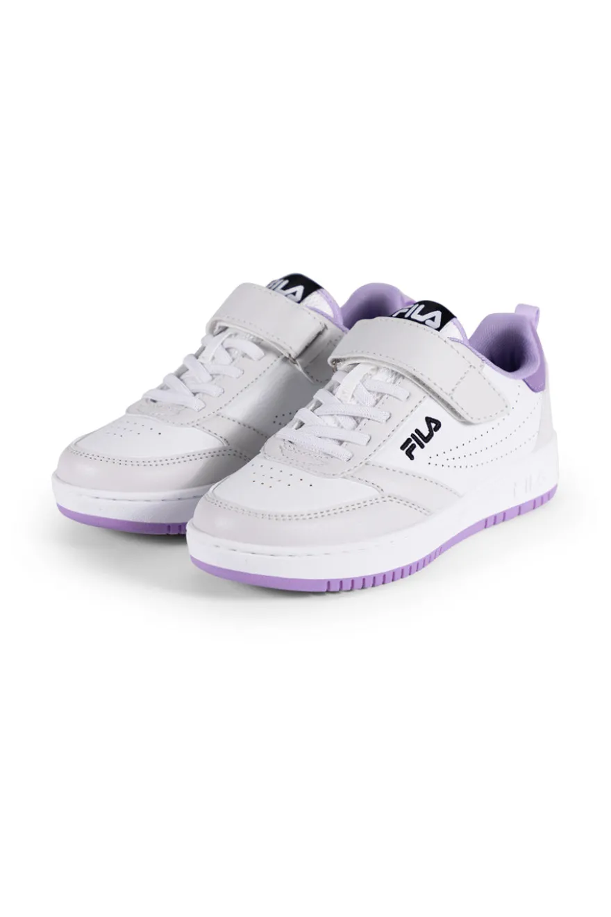 Sneakers Bianche Con Suola Lilla Fila Rega Velcro