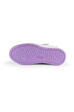 Sneakers Bianche Con Suola Lilla Fila Rega Velcro