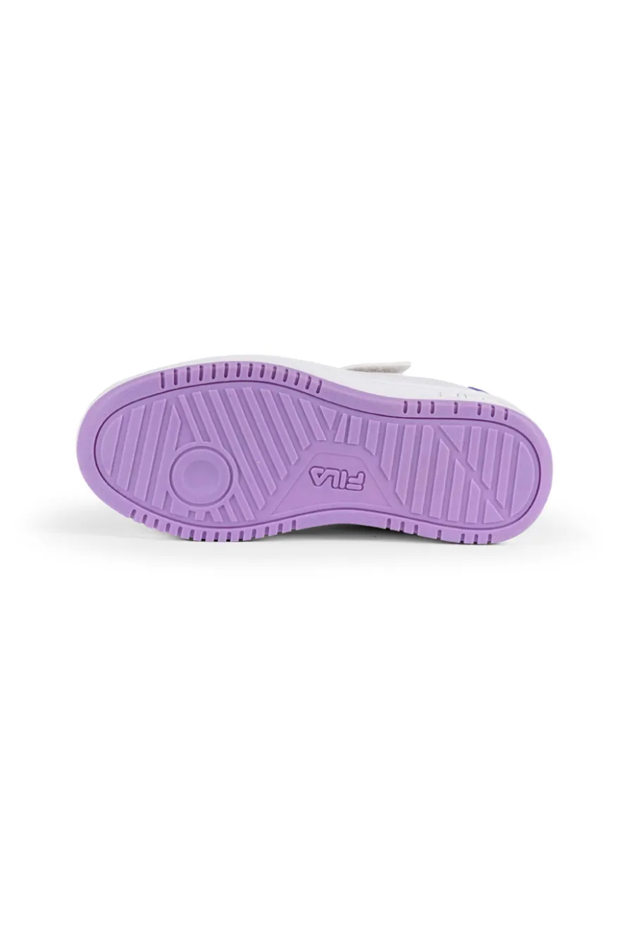 Sneakers Bianche Con Suola Lilla Fila Rega Velcro