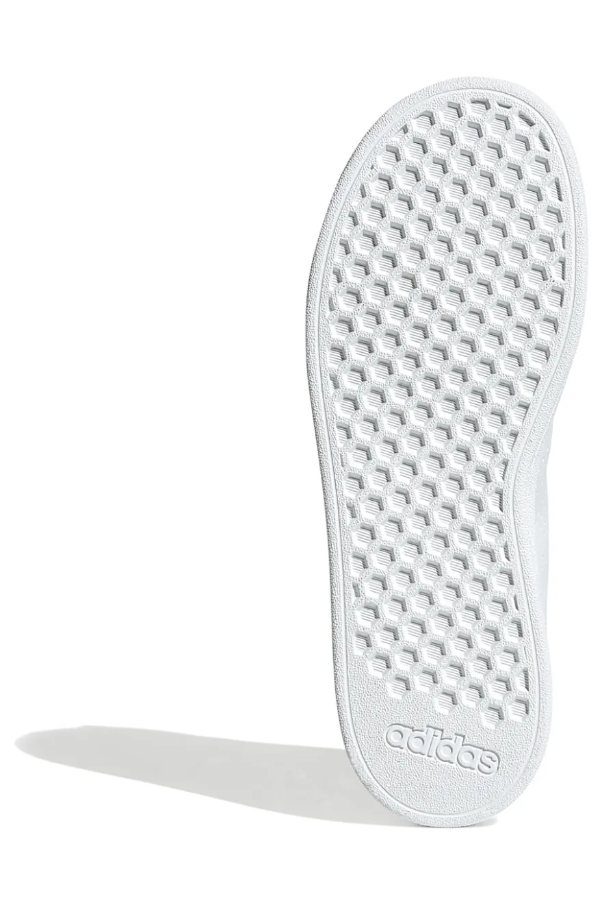 Sneakers bianche con tallone rosa e strisce traforate Adidas Advantage Base 2.0 J