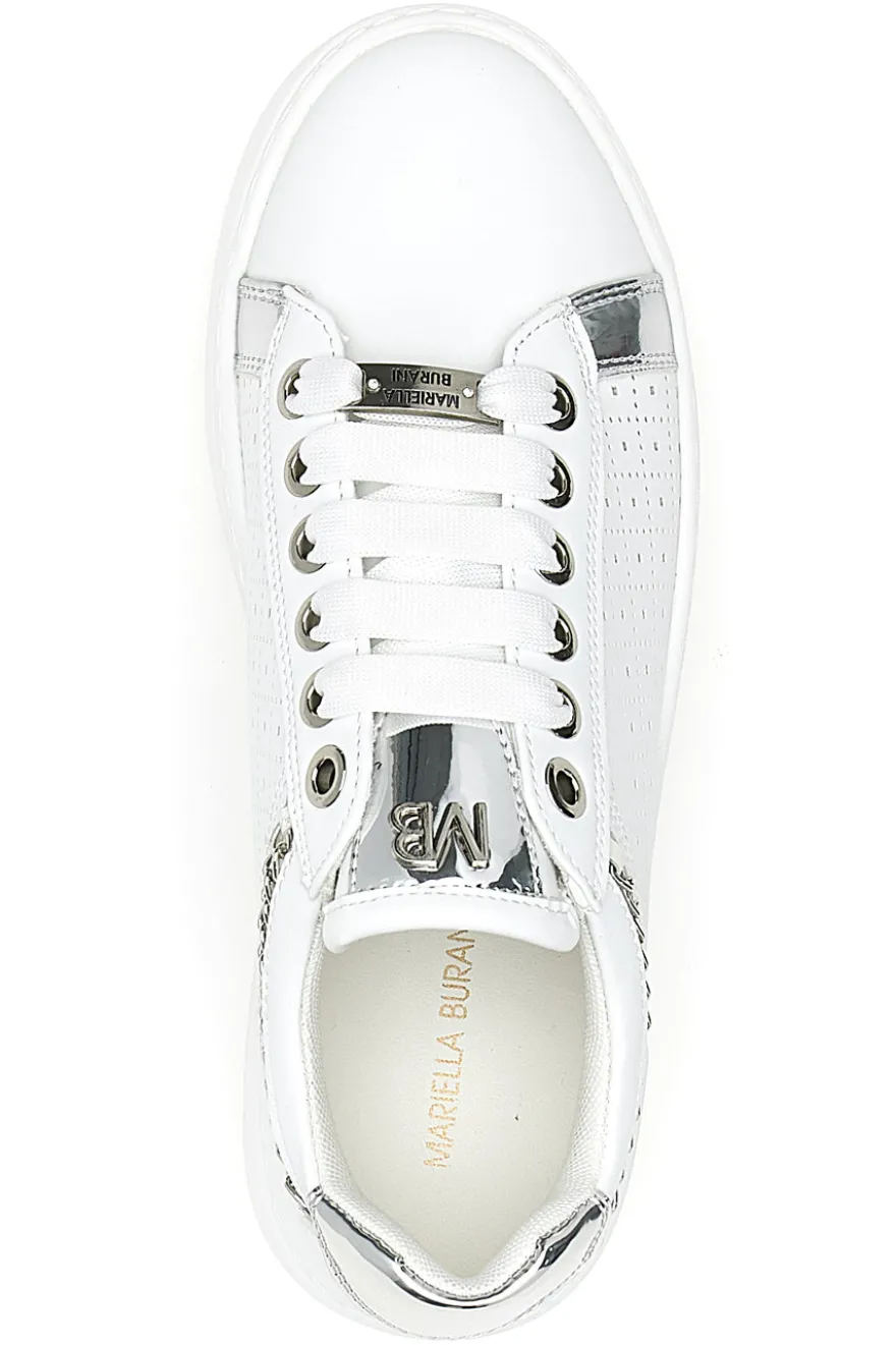 Sneakers Bianche con Tomaia Decorata e Platform MARIELLA BURANI 50251
