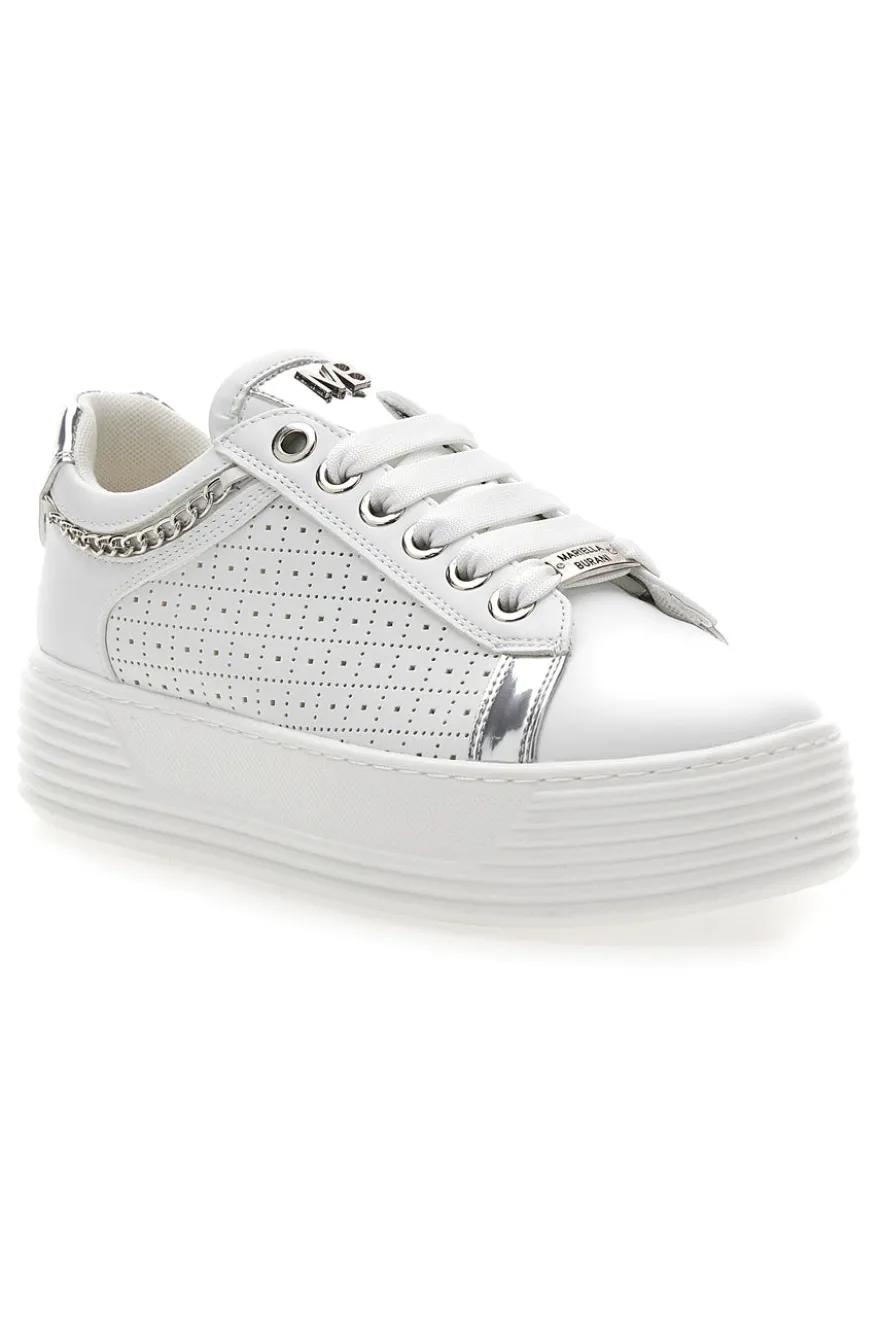 Sneakers Bianche con Tomaia Decorata e Platform MARIELLA BURANI 50251