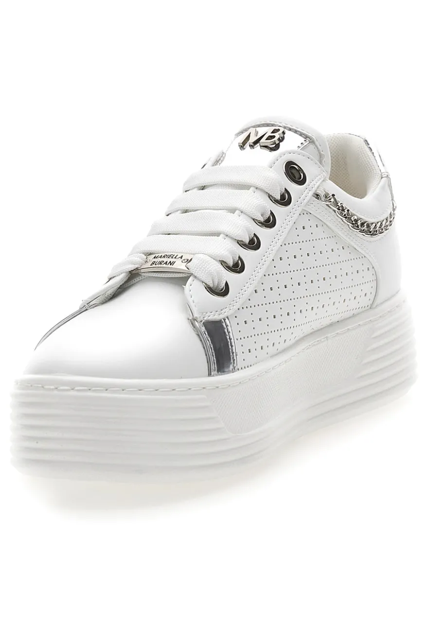 Sneakers Bianche con Tomaia Decorata e Platform MARIELLA BURANI 50251