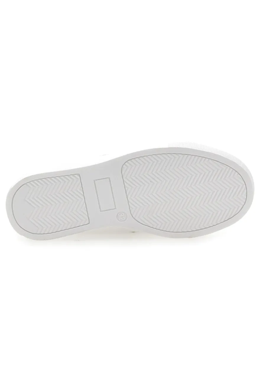 Sneakers Bianche con Tomaia Liscia e Dettagli Glitterati LAURA BIAGIOTTI L8327