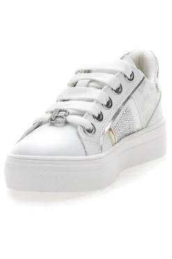 Sneakers Bianche con Tomaia Liscia e Dettagli Glitterati LAURA BIAGIOTTI L8327