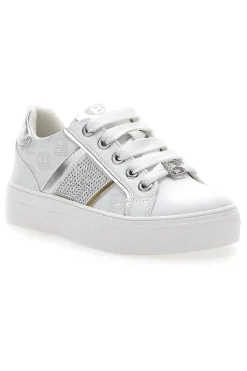 Sneakers Bianche con Tomaia Liscia e Dettagli Glitterati LAURA BIAGIOTTI L8327