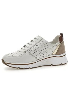 Sneakers Bianche con Tomaia in Pelle Traforata PRIMA RIGA 21464GLAM