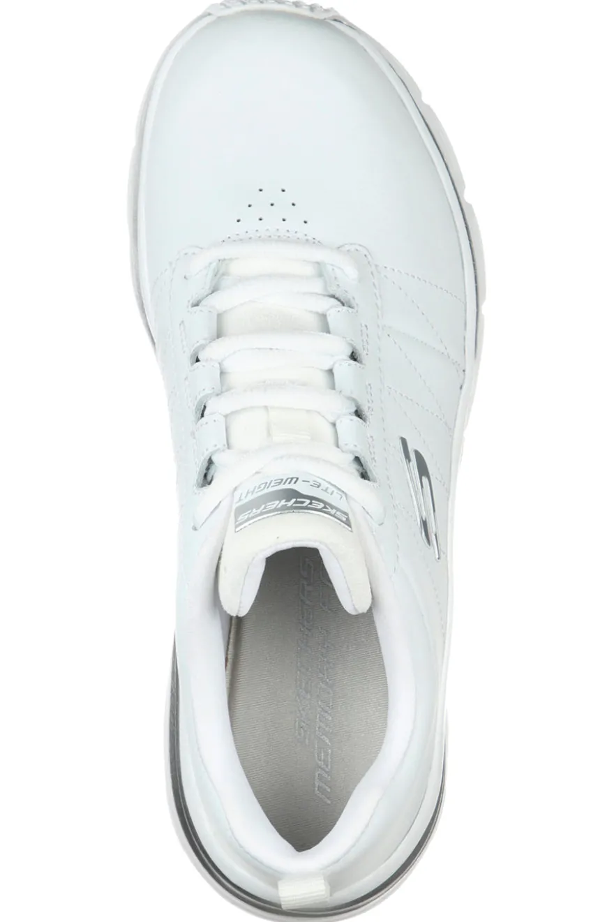 Sneakers Bianche con Tomaia in Pelle Skechers Fashion Fit - Effortless