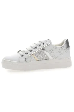 Sneakers Bianche con Tomaia Liscia e Dettagli Glitterati LAURA BIAGIOTTI L8327