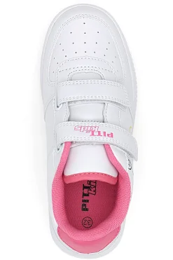 Sneakers Bianche con Velcro e Dettagli Colorati PITT KIDS K191562