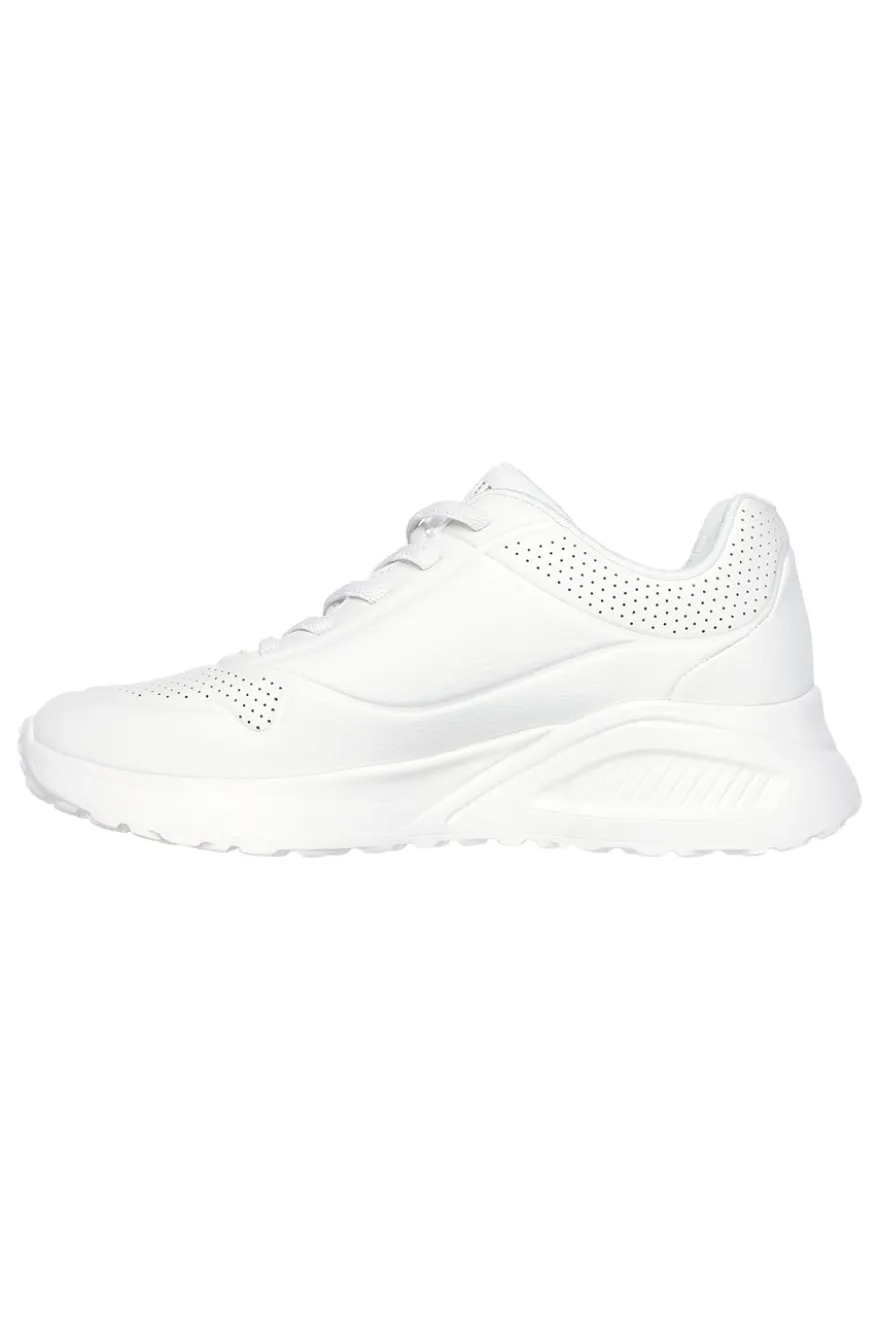 Sneakers bianche con zeppa interna e Memory Foam Skechers Uno Lite - Lite Work