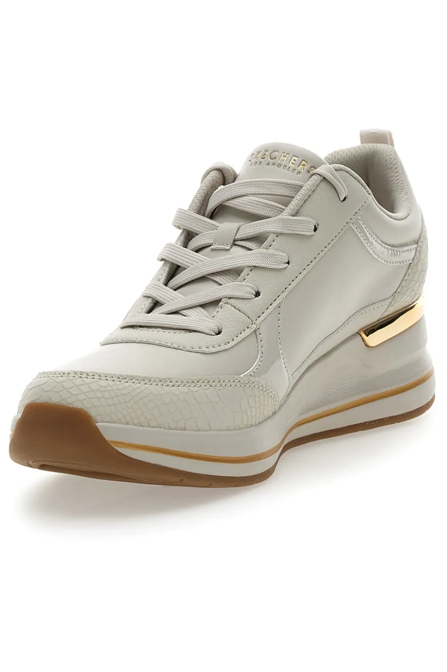Sneakers Bianche con Zeppa SKECHERS BILLION 2 FINE SHINE