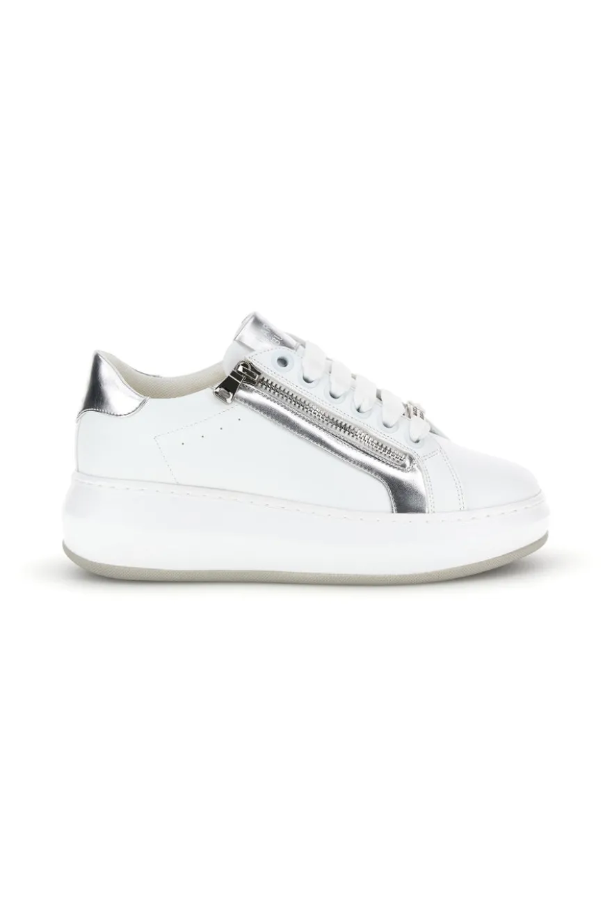 Sneakers bianche con zip laterale platform Burani 52031C1396