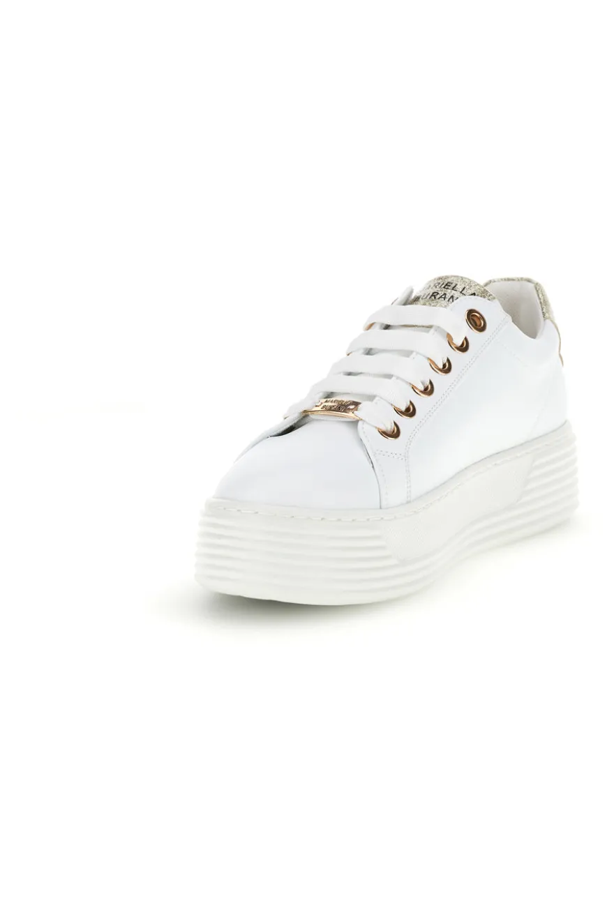 Sneakers bianche con zip laterale platform Burani 52031C755