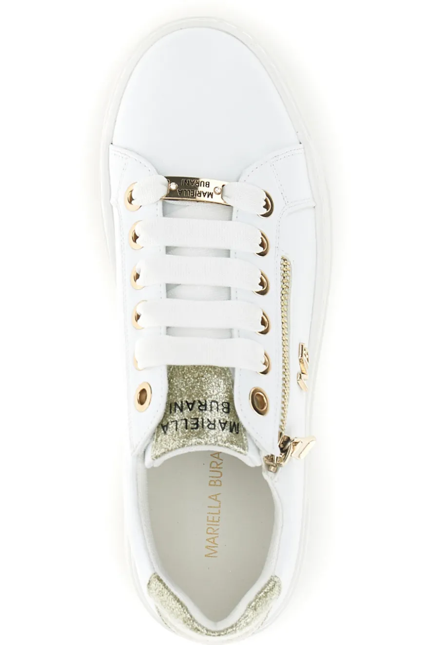 Sneakers bianche con zip laterale platform Burani 52031C755