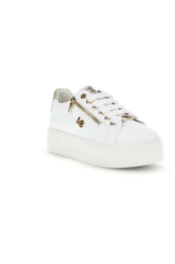 Sneakers bianche con zip laterale platform Burani 52031C755