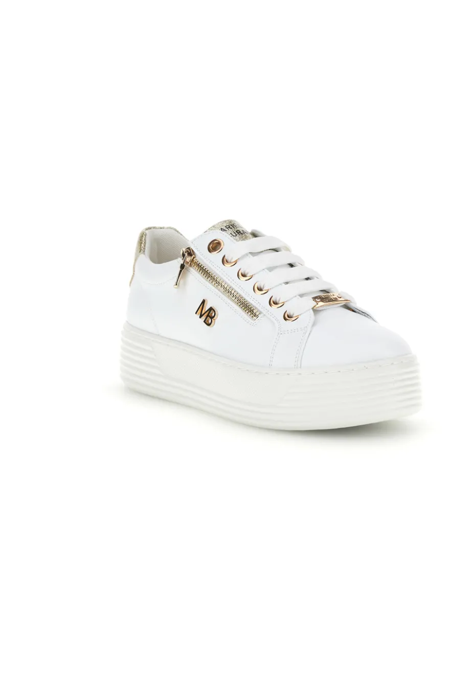 Sneakers bianche con zip laterale platform Burani 52031C755