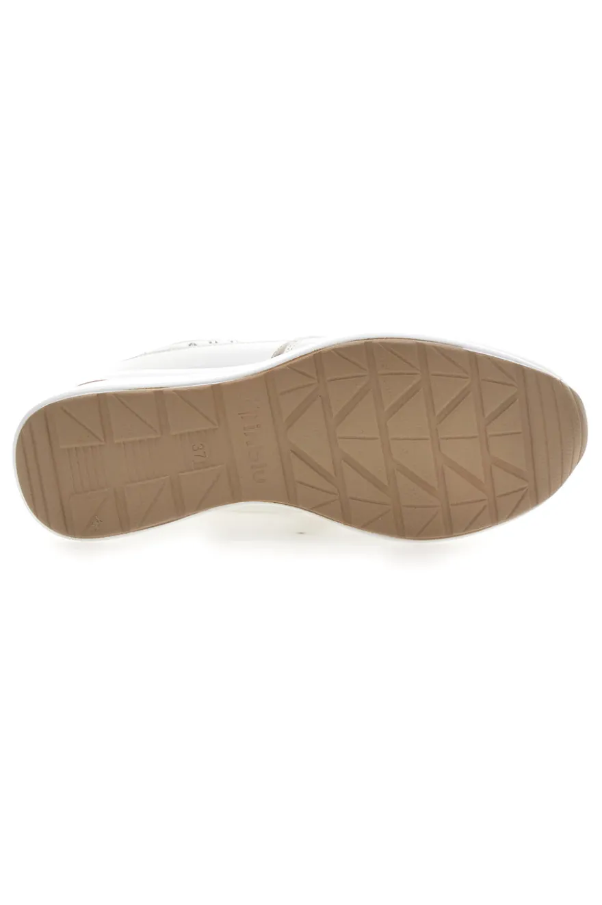 Sneakers bianche con zip e dettagli oro Inblu 488IN