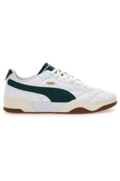 Sneakers bianche dettagli verde scuro suola marrone Puma Tifosi
