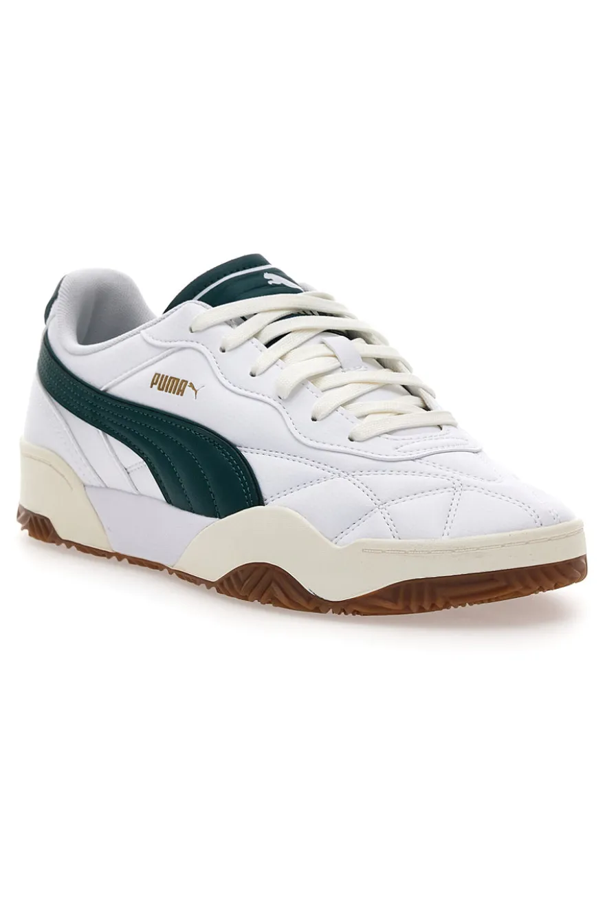 Sneakers bianche dettagli verde scuro suola marrone Puma Tifosi