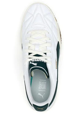 Sneakers bianche dettagli verde scuro suola marrone Puma Tifosi