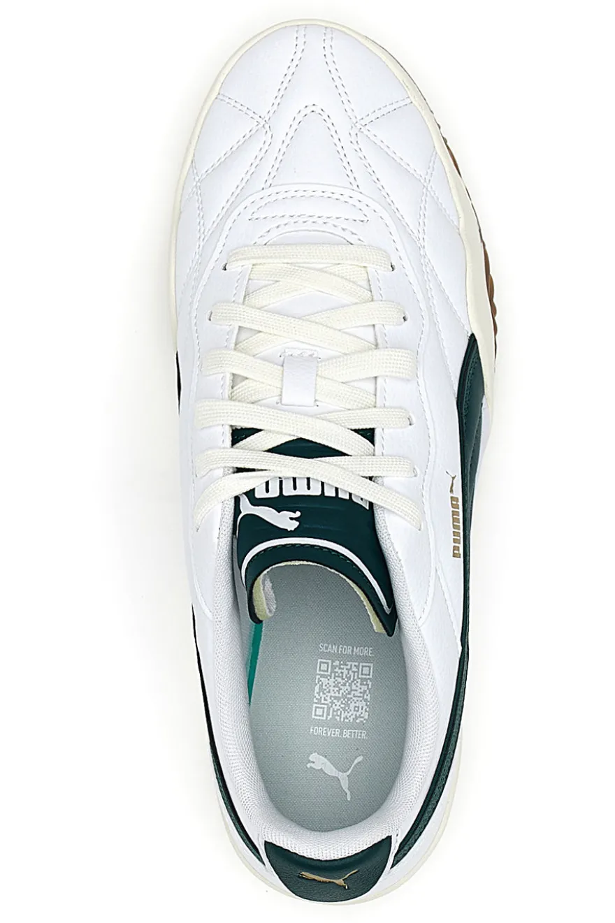 Sneakers bianche dettagli verde scuro suola marrone Puma Tifosi