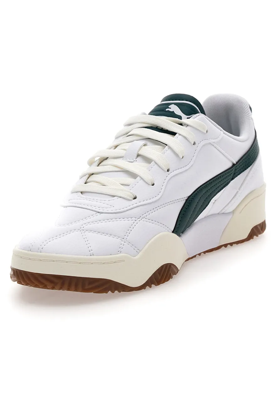 Sneakers bianche dettagli verde scuro suola marrone Puma Tifosi