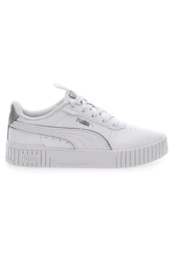 Sneakers Bianche e Argento Platform Puma Carina 2.0 Pop Up Mtllcs Ps
