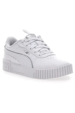 Sneakers Bianche e Argento Platform Puma Carina 2.0 Pop Up Mtllcs Ps