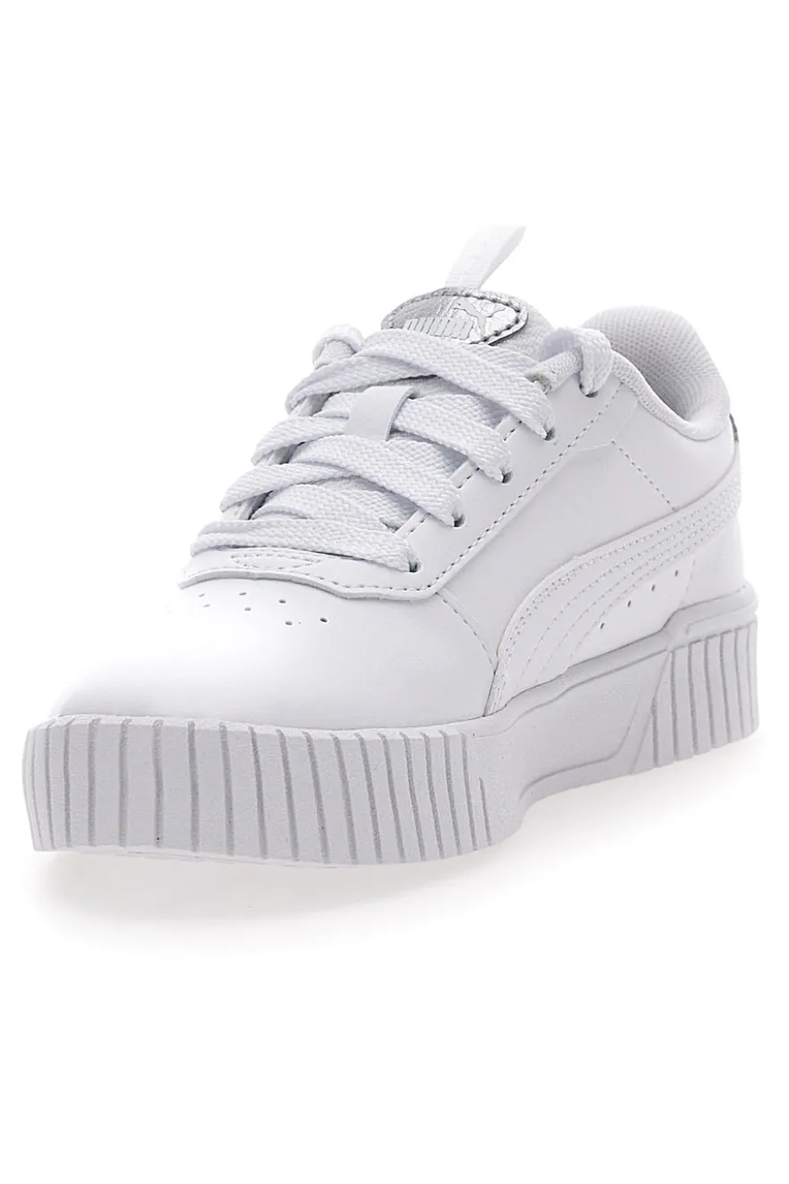 Sneakers Bianche e Argento Platform Puma Carina 2.0 Pop Up Mtllcs Ps
