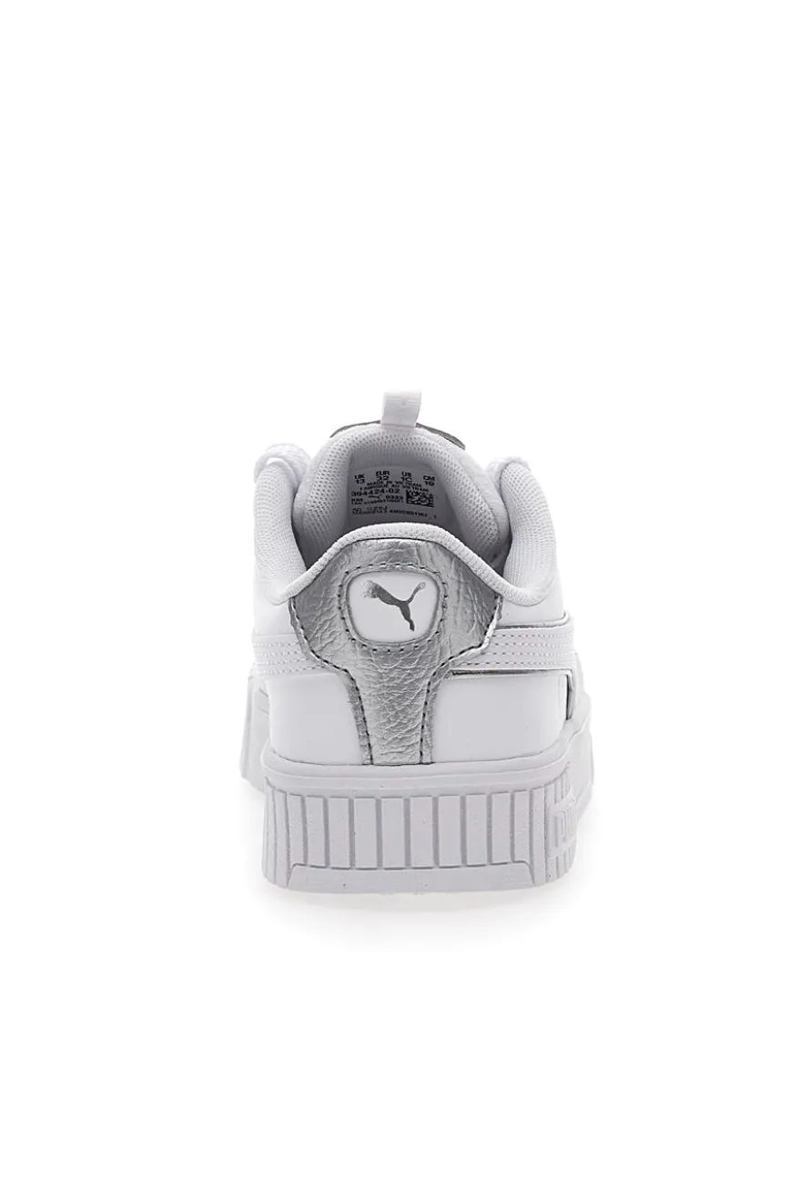 Sneakers Bianche e Argento Platform Puma Carina 2.0 Pop Up Mtllcs Ps