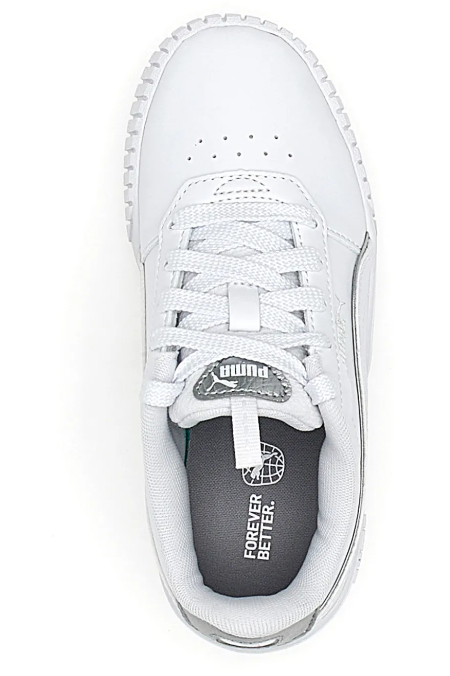 Sneakers Bianche e Argento Platform Puma Carina 2.0 Pop Up Mtllcs Ps