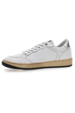 Sneakers bianche e argento in pelle con dettagli glitter Pittarello Capsule Kelly