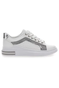 Sneakers Bianche e Argento Prima Riga 435