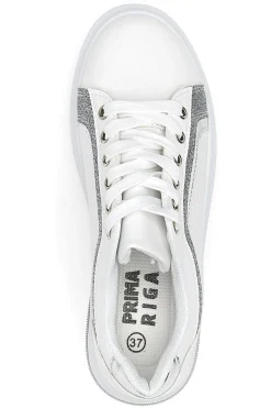 Sneakers Bianche e Argento Prima Riga 435