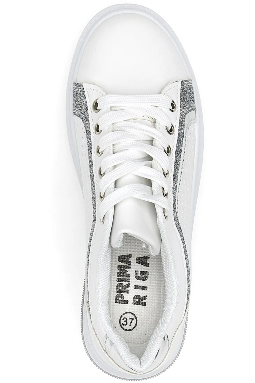 Sneakers Bianche e Argento Prima Riga 435