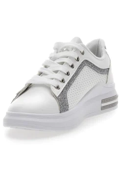 Sneakers Bianche e Argento Prima Riga 435