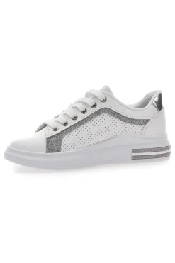 Sneakers Bianche e Argento Prima Riga 435