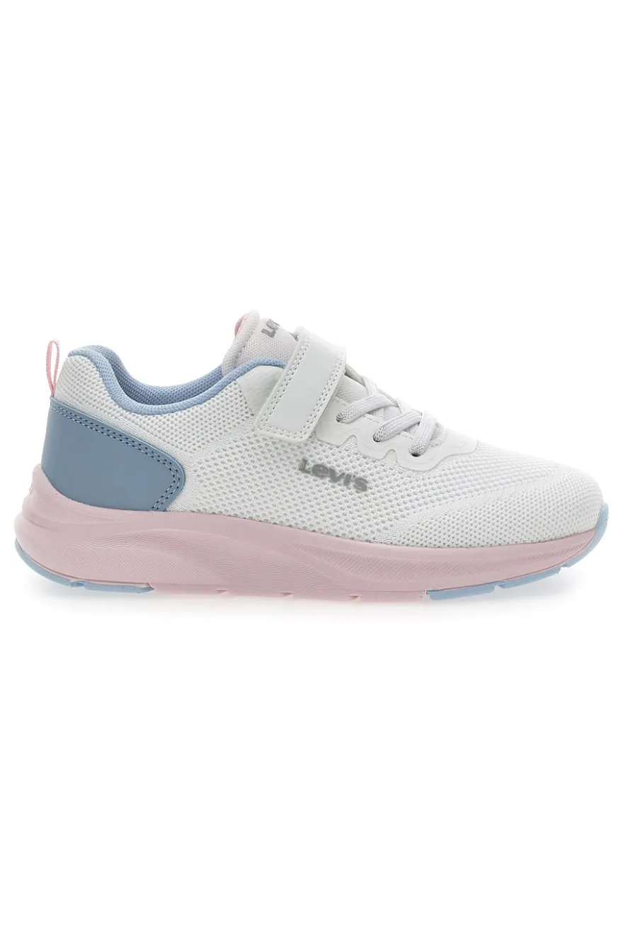 Sneakers bianche e azzurre chiusura a strappo Levi’s Hudson